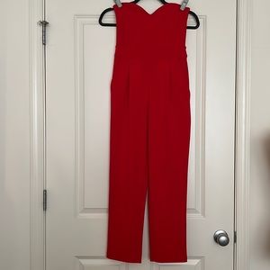 EXPRESS strapless red jumpsuit size 4